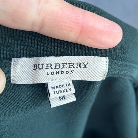 Burberry Green 3/4 Sleeve Polo, size M (fits small), - Picture 10 of 10